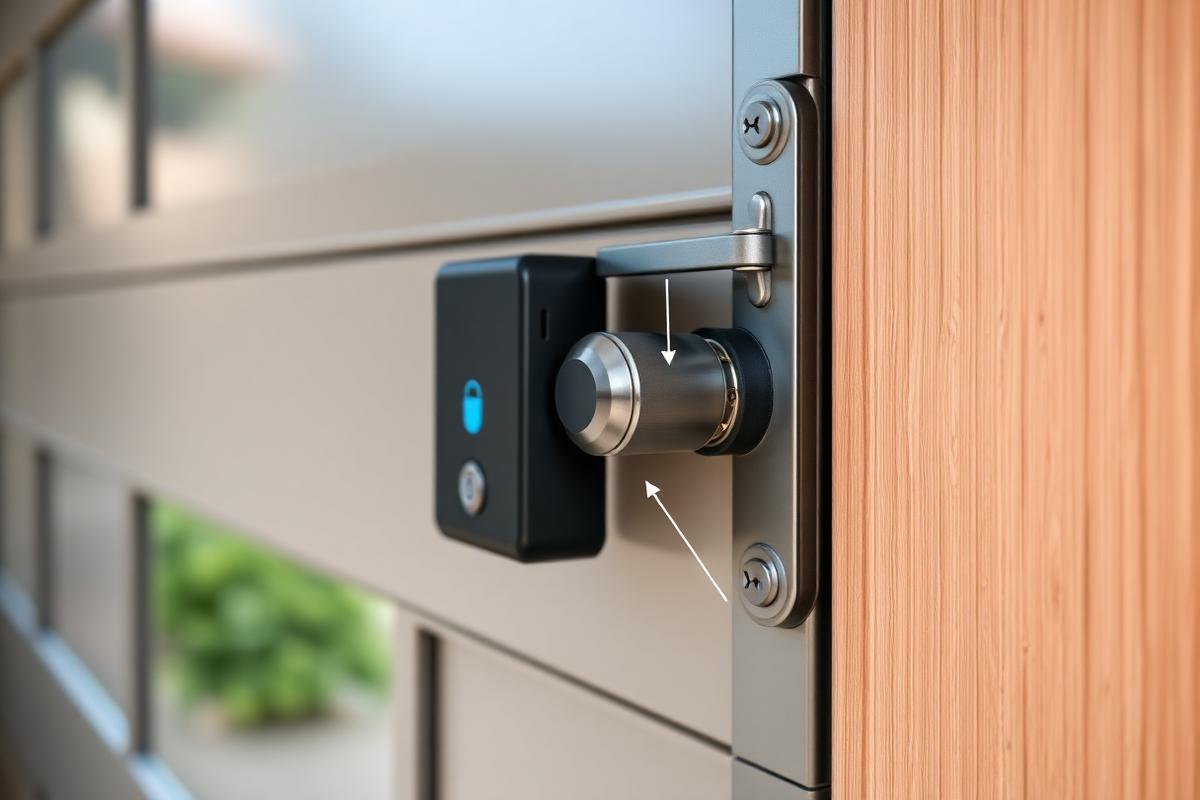 Secure garage door with modern safety and tamper-resistant features